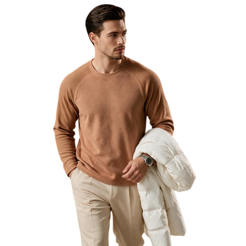 Men Fleece Lined Wool Crew Nec - Undershirt Crew Neck recension och pris