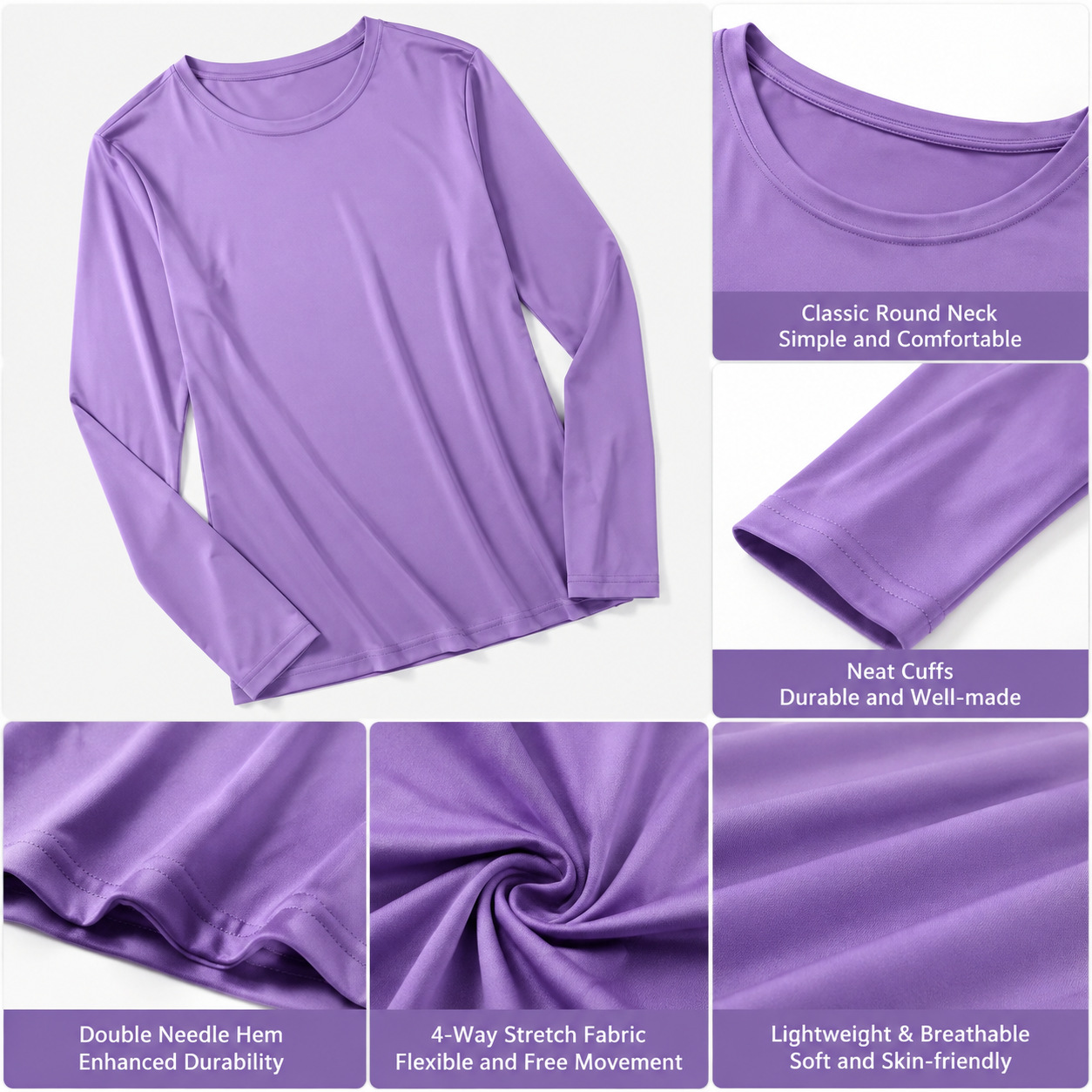 Crew Neck Long Sleeve Scrub Un - Undershirt Crew Neck recension och pris