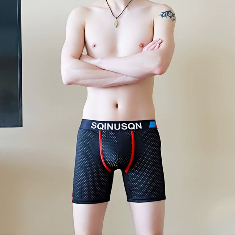Men's Ice Silk Mesh Boxer Brie - Long Leg Trunk Men recension och pris